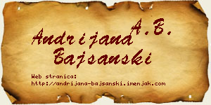 Andrijana Bajšanski vizit kartica